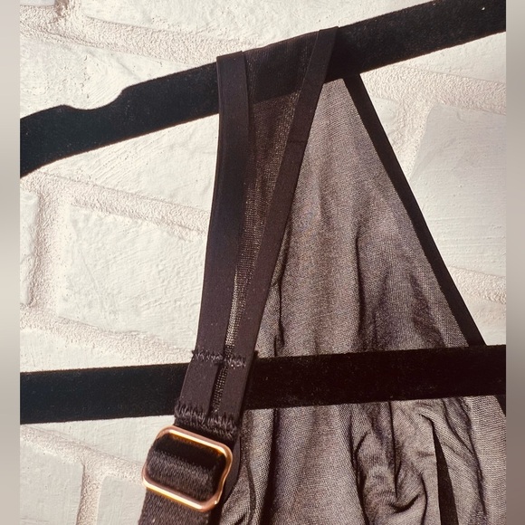 NWT Soma Sheer Shape Unlined Underwire Plunge Bra 32 DD Black #0392 - Picture 4 of 11